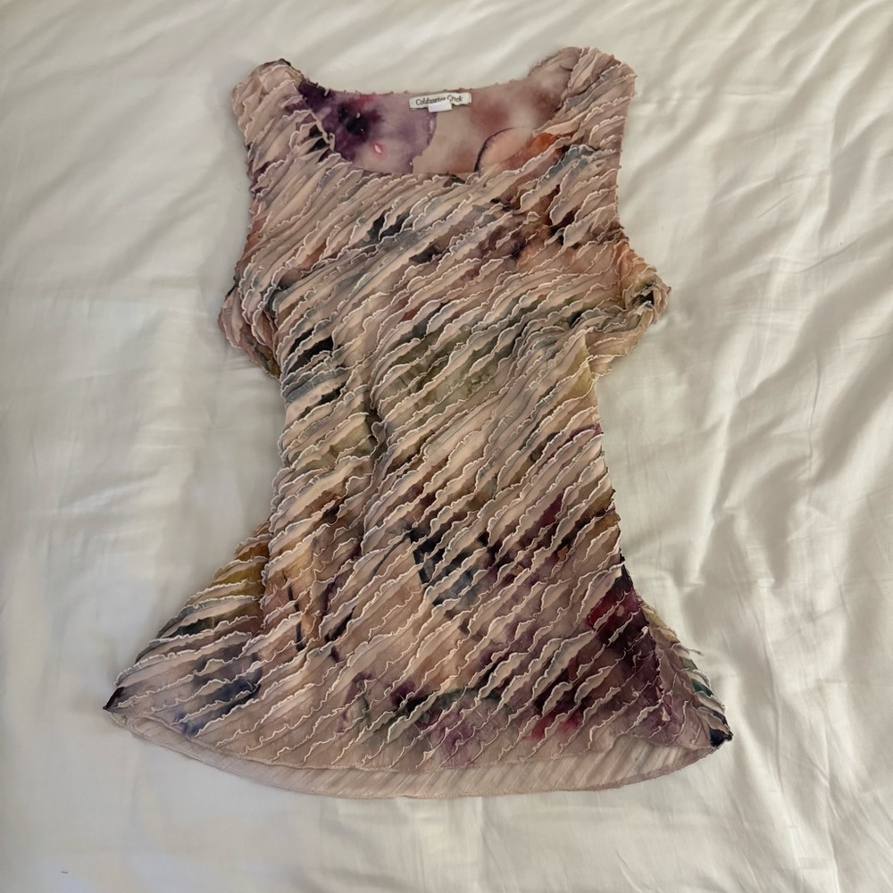 Coldwater Creek Textured Floral Top in Pink and Purple